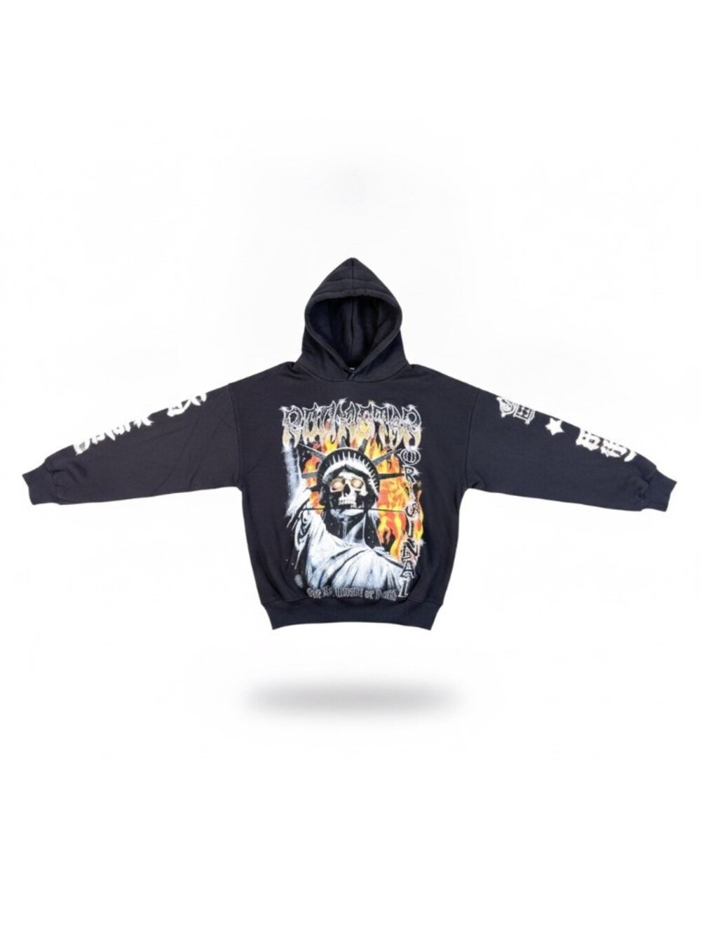 Rockstar Original Mens Black Graphic Hoodie With Bold Skull Design Sz M